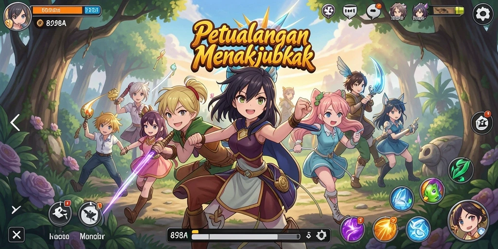 Tampilan menakjubkan dari gameplay Anime 898A yang penuh warna.