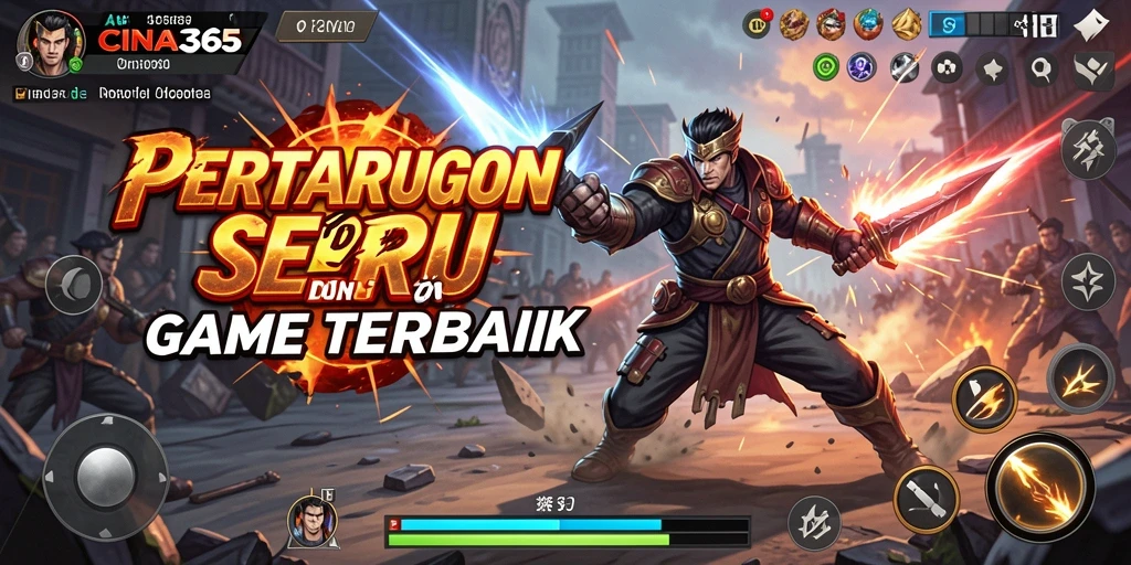 Gameplay CINA365 yang dinamis dan seru dalam pertempuran.