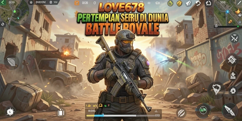 Gameplay LOVE678 menampilkan aksi pertempuran di pulau yang seru.