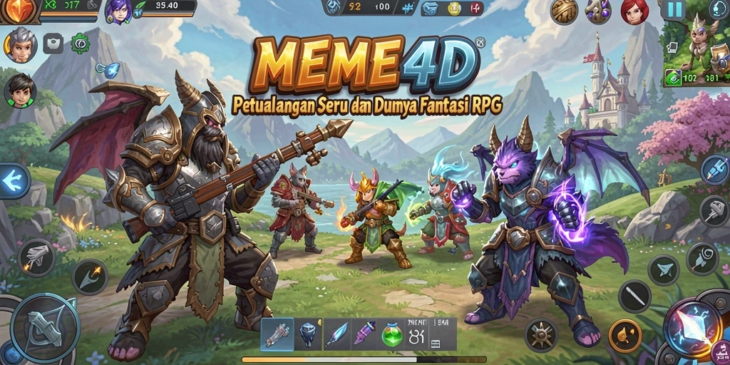 Screenshot menampilkan aksi seru gameplay MEME4D di dunia RPG.