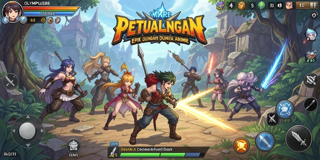 Tangkapan layar OLYMPUS88 menampilkan aksi seru dalam pertempuran Anime.