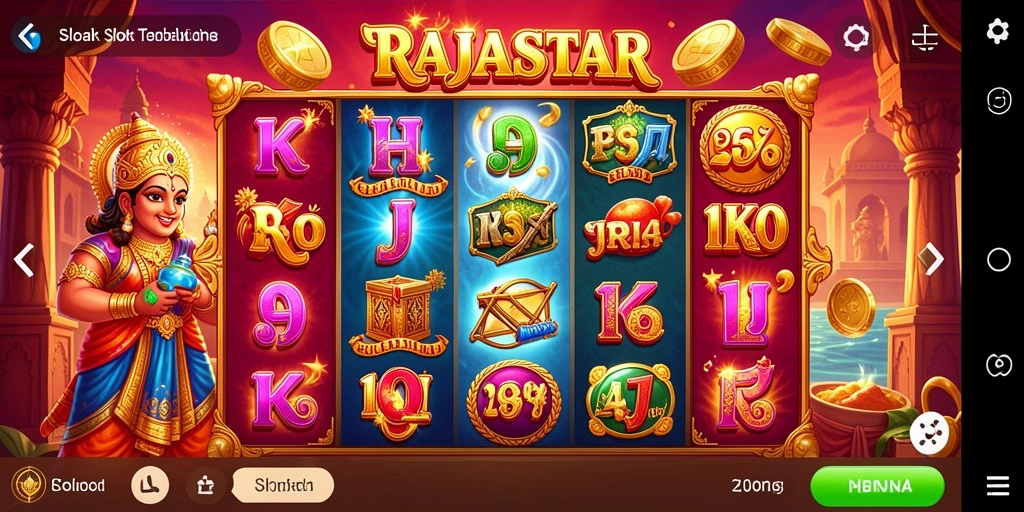Screenshot utama RAJASTAR menampilkan gameplay slot yang seru.