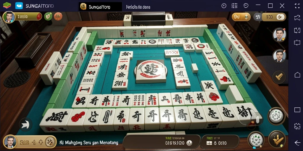 Tampilan gameplay seru dari SUNGAITOTO yang menampilkan ubin Mahjong.