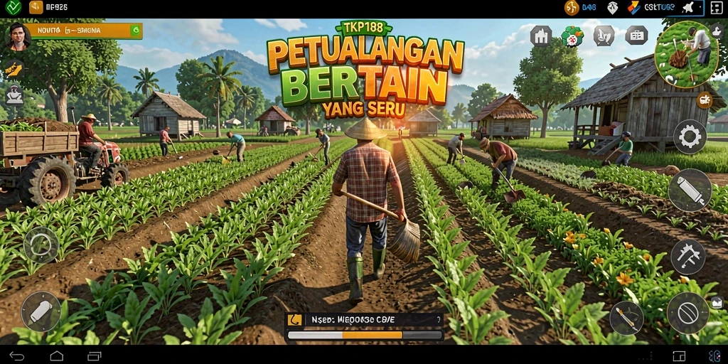 Gameplay TKP188 menampilkan aktivitas bertani yang seru dan interaktif.