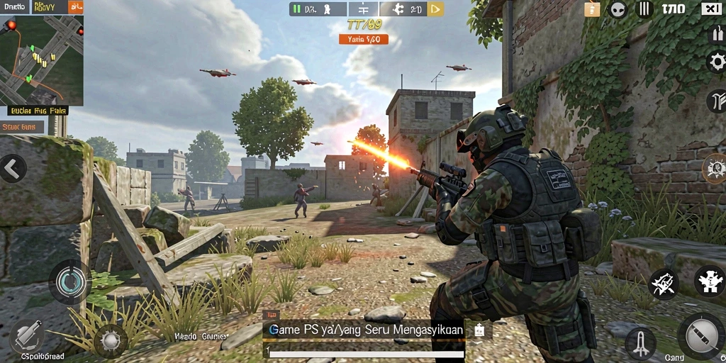Tangkapan layar game FPS TT789 menampilkan aksi pertempuran yang mendebarkan.