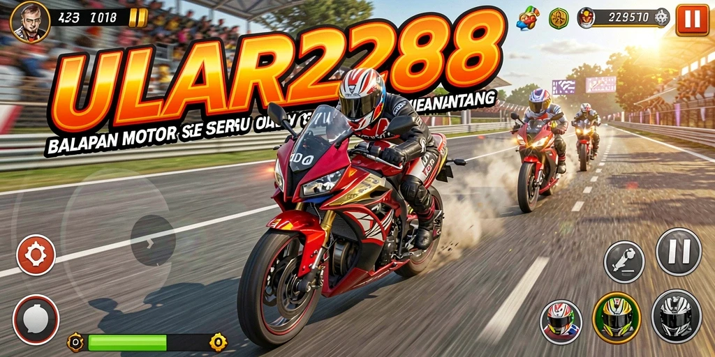 Tampilan gameplay ULAR288 dengan balapan motor yang seru.